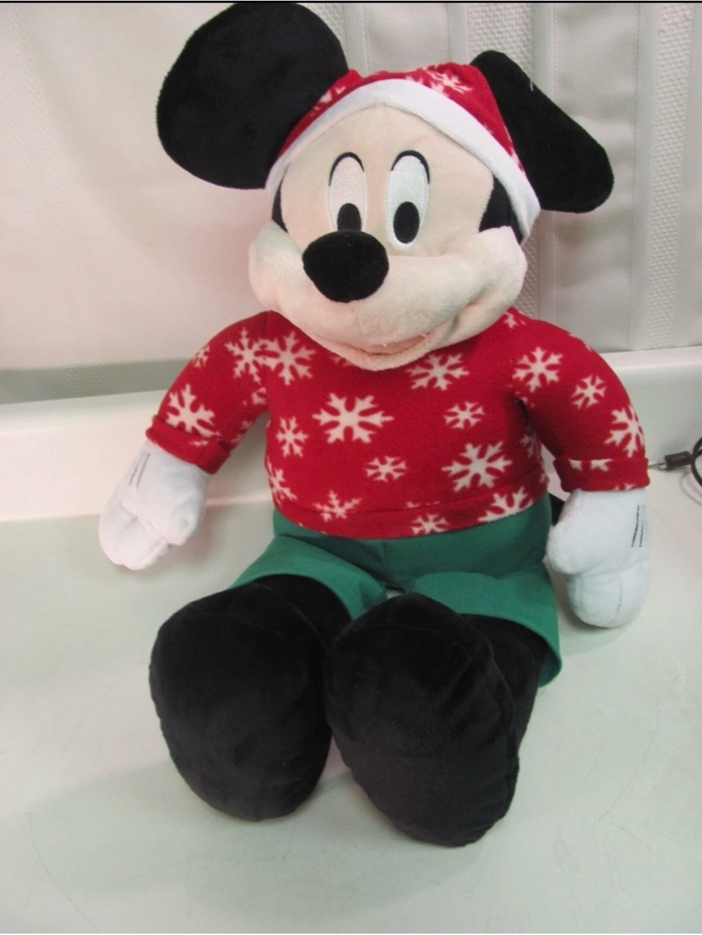 Dan Dee Collectors Mickey Mouse Holiday Plush - Red Snowflake Sweater